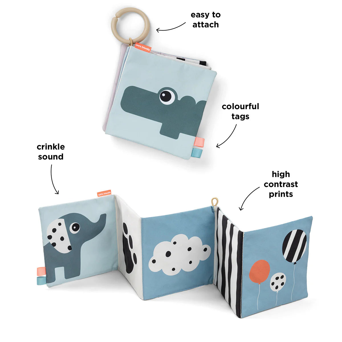 Fold-out soft book - Deer friends - Colour mix