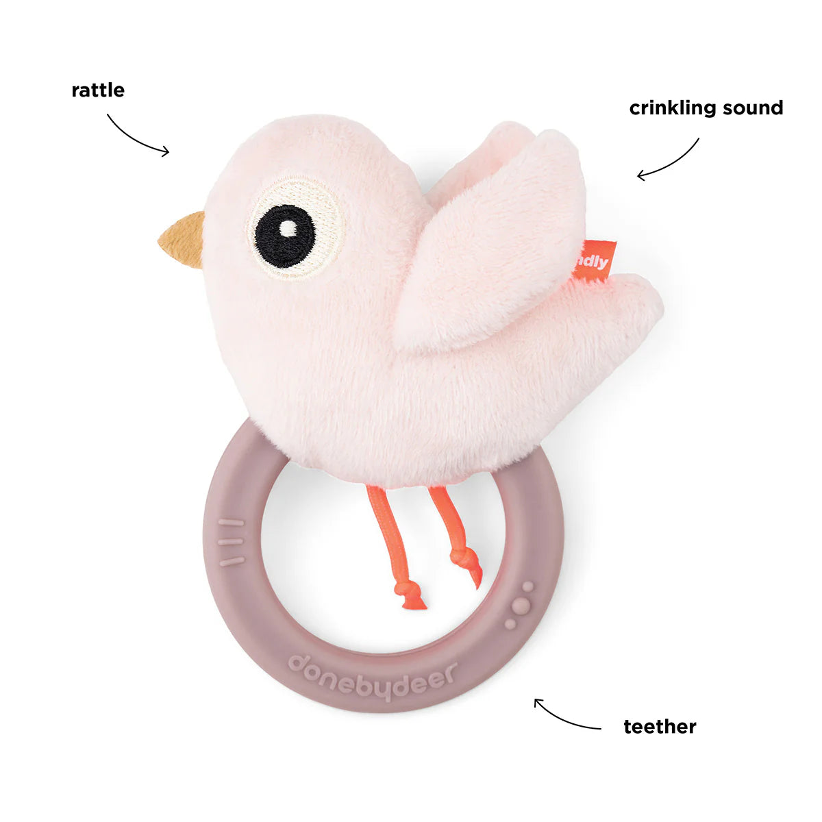 Sensory rattle w/teether