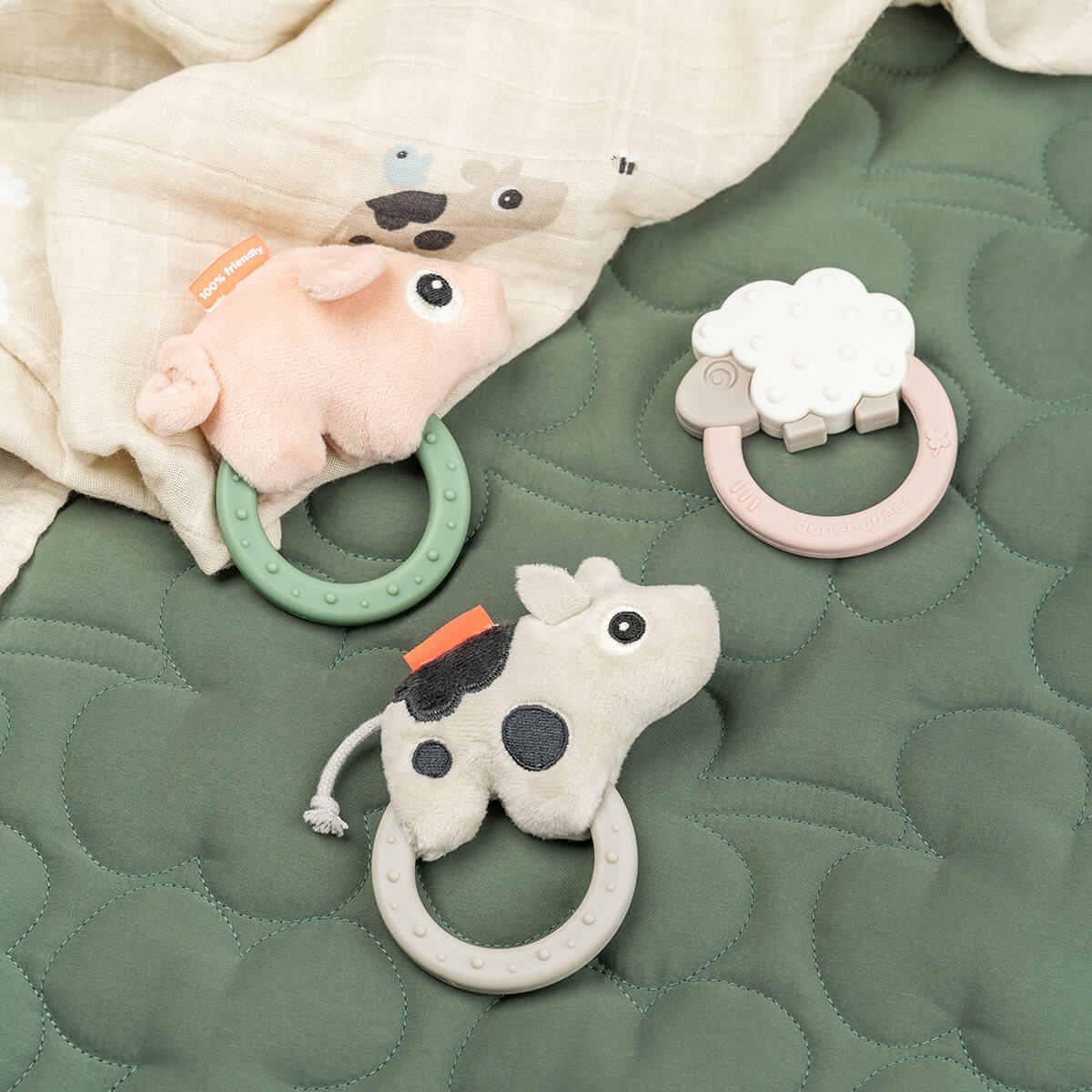 Sensory rattle w/teether