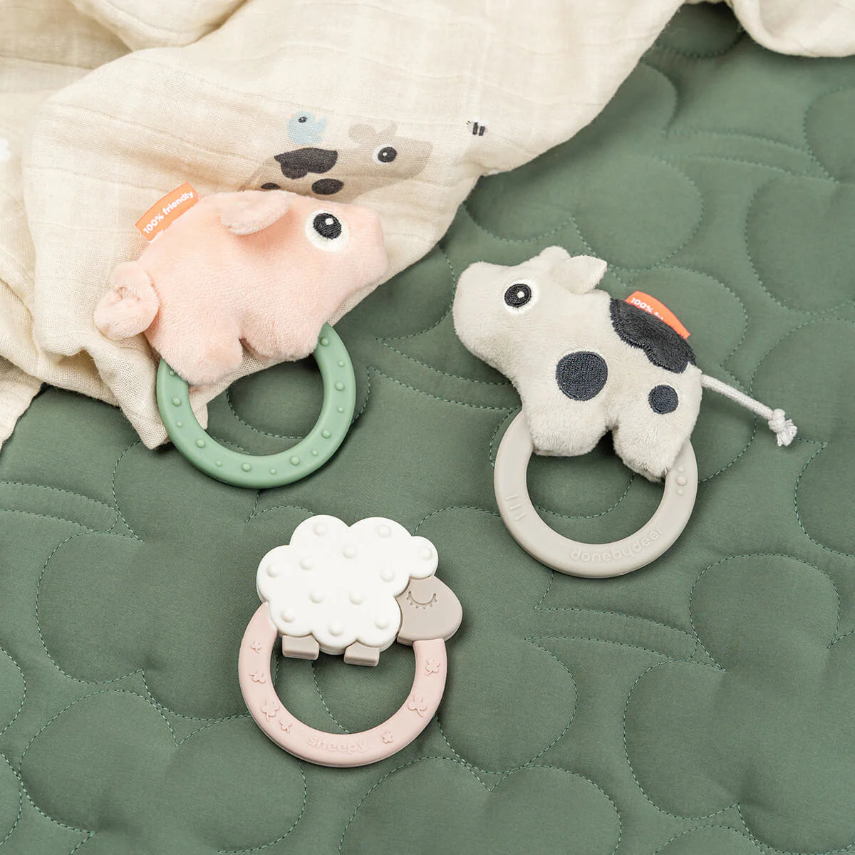 Sensory rattle w/teether