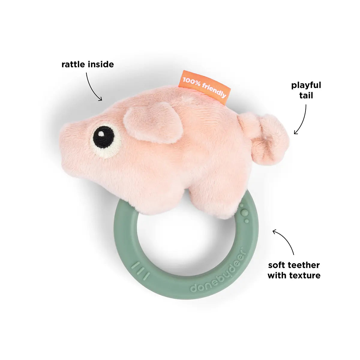Sensory rattle w/teether
