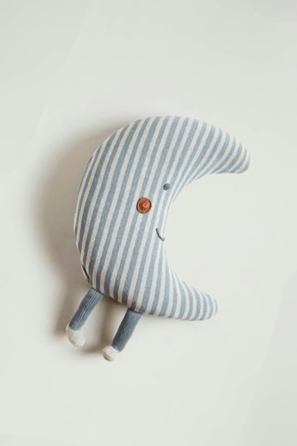 Plush moon, blue stripe